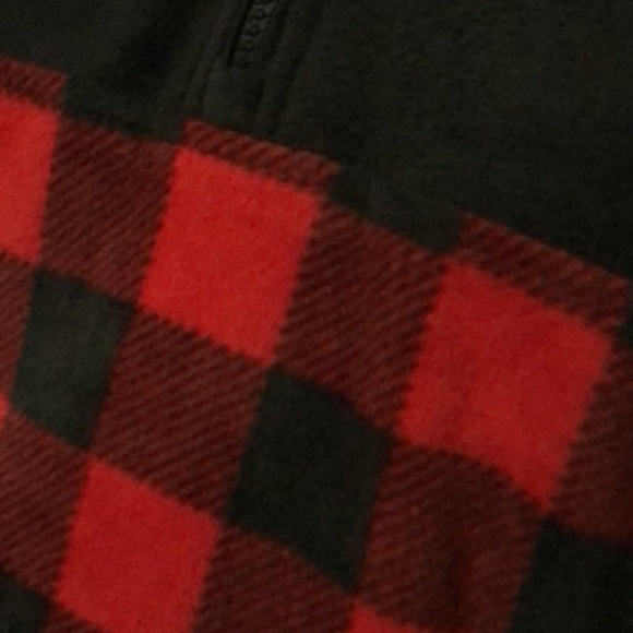 NWT-Fall Must Have Quarter Zip Fleece-Red&Black Buffalo Check Print-Front Pocket - Picture 4 of 15